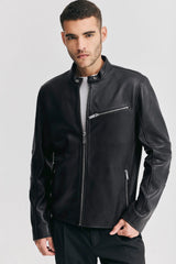 Biker leather jacket Real sheepskin jacket