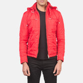 Alps Quilted Red Hooded Windbreaker Jacket for men
