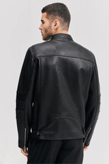 Biker leather jacket Real sheepskin jacket