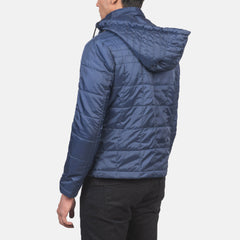Alps Quilted Blue Hooded Windbreaker Jacket for men