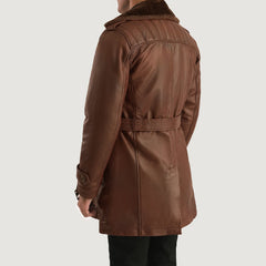 Distressed Brown Fur Leather Coat