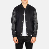Jones Black Hybrid Varsity Jacket