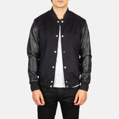 Jones Black Hybrid Varsity Jacket