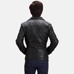 Kanas Black Leather Biker Jacket