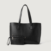 Women Black Leather Tote Bag