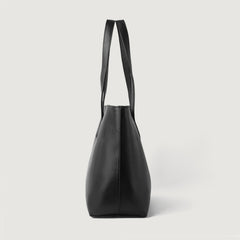 Women Black Leather Tote Bag