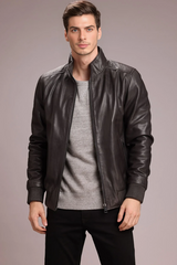 Mens Titan Biker sheepskin Leather Jacket