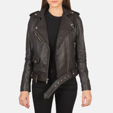 Ilia Brown Leather Biker Jacket