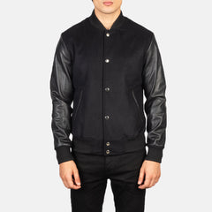 Jones Black Hybrid Varsity Jacket