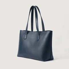 Women Blue Leather Tote Bag