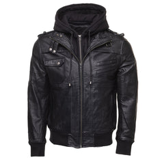 Alex Iron Hawk Hooded Bomber Jacket for men