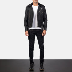 Rikon Mocha Suede Biker Jacket for men