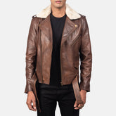 Rikon Mocha Suede Biker Jacket for men-Biker Jacket