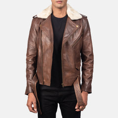 Rikon Mocha Suede Biker Jacket for men-Biker Jacket