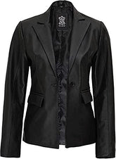 High-Quality Casual Black Genuine Leather Sports Coat for Women - MNCLeather