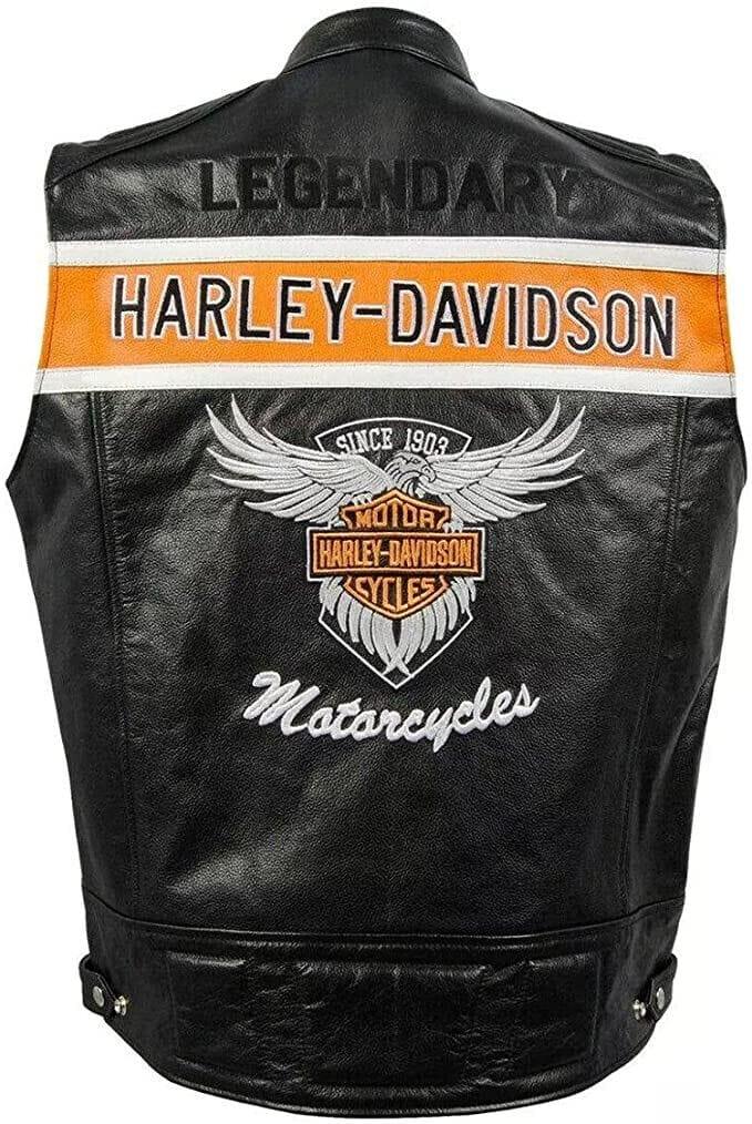High-Quality Harley Davidson Sleeveless Motorcycle Cowhide Leather Vest for Men - MNCLeather