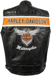 High-Quality Harley Davidson Sleeveless Motorcycle Cowhide Leather Vest for Men - MNCLeather