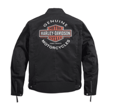 Harley Davison Rally Water Resistant Canvas Cotton Textile Black Riding Motorcycle Jacket