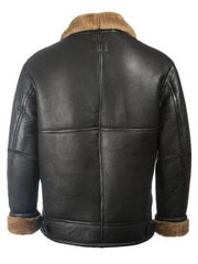Military Black B3 Bomber RAF Aviator Cockpit Pilot Leather Jacket With Real Sheepskin Ginger Shearling Shearling for Winters - MNCLeather