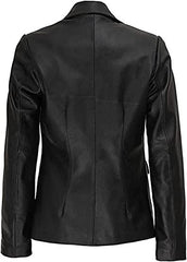 High-Quality Casual Black Genuine Leather Sports Coat for Women - MNCLeather
