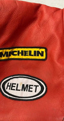 marlboro world championship team leather jacket for men in white and red colour