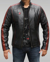 Commander Shephard Inspired Mass Effect N7 Gaming Black Leather Jacket - MNCLeather