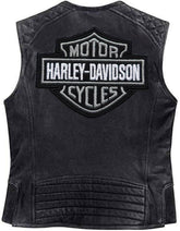 HD Motorcycle Cowhide Black Genuine Sleeveless Leather Vest - MNCLeather