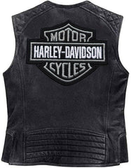 HD Motorcycle Cowhide Black Genuine Sleeveless Leather Vest - MNCLeather