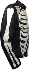 Premium Quality Skeleton Bones Halloween Cosplay Costume Real Leather Jacket