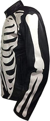 Premium Quality Skeleton Bones Halloween Cosplay Costume Real Leather Jacket