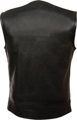 Men's Lambskin Sleeveless Lightweight Black Leather Vest