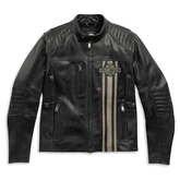 Harley Davidson Passing Link II Distressed Black Motorcycle Cowhide Leather Jacket