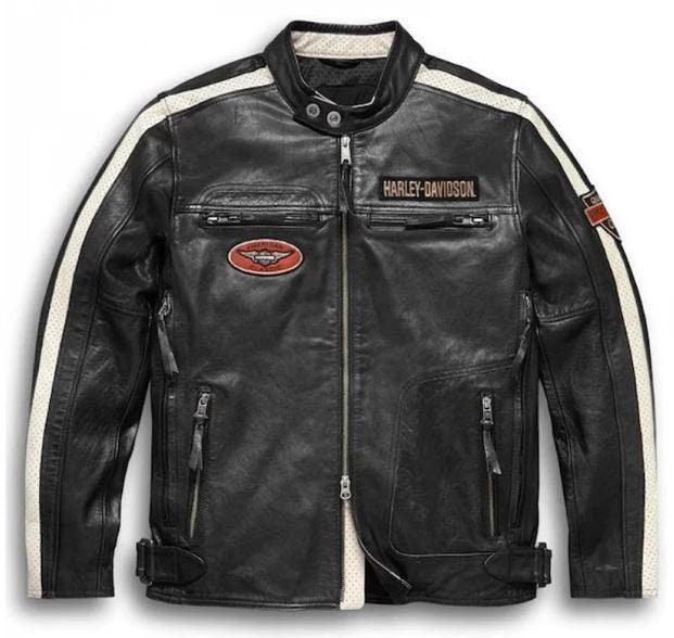 harley davidson commadn black cowhide leather jacket
