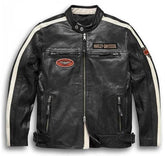 harley davidson commadn black cowhide leather jacket