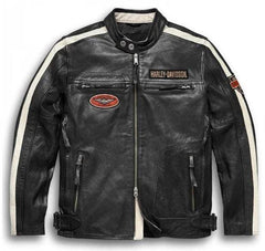 harley davidson commadn black cowhide leather jacket