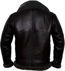 Cockpit Pilot RAF WWII Aviator B3 Military Black Bomber Jacket with Real Sheep Shearling - MNCLeather
