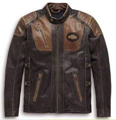 harley davidson trostel cowhide motorcycle leather jacket