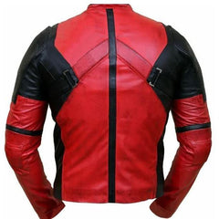 Men's Specially Designed Cosplay Red & Black Pool Superhero Faux Leather Jacket for Costume Party or Casual Wear - MNCLeather