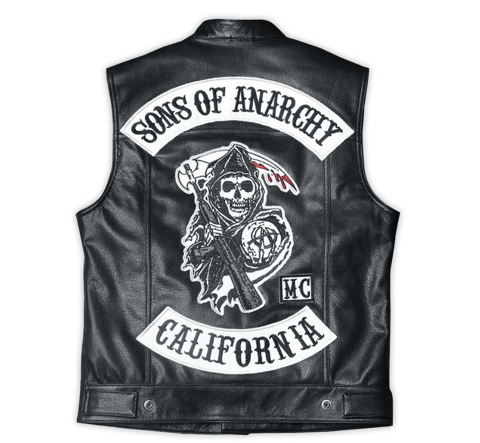 Son of Anarchy Real Leather Sleeveless Vest for Men with Patches - MNCLeather