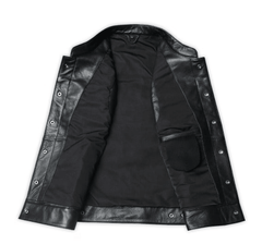Son of Anarchy Real Leather Sleeveless Vest for Men with Patches - MNCLeather