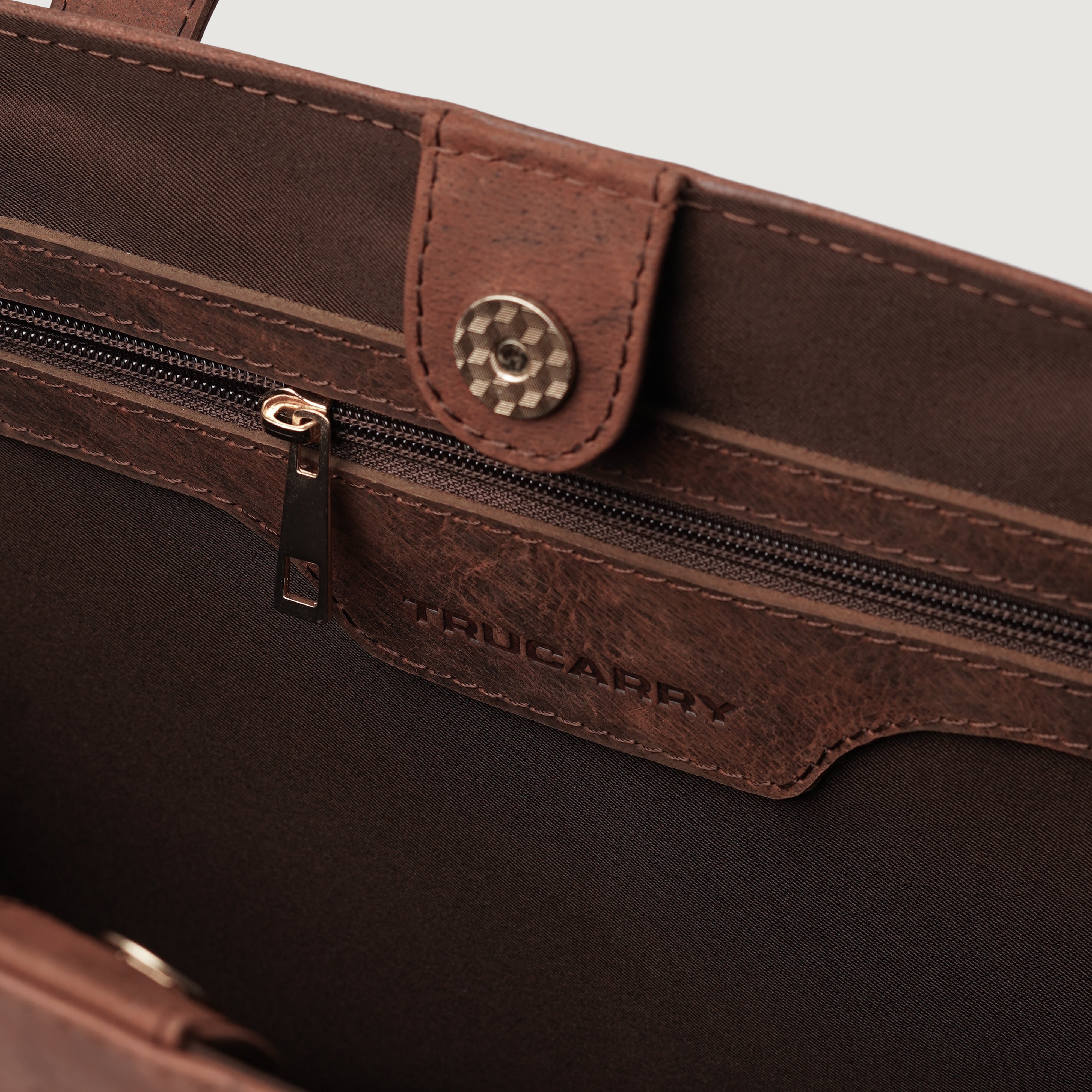 Women Vintage Distressed Brown Leather Tote Bag