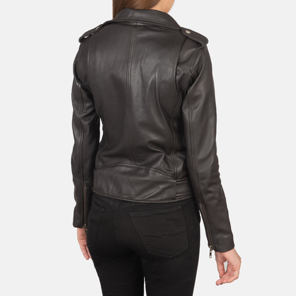 Ilia Brown Leather Biker Jacket