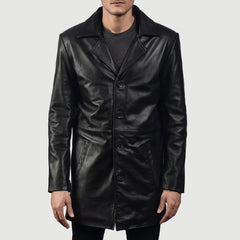 Smith Black Leather Coat
