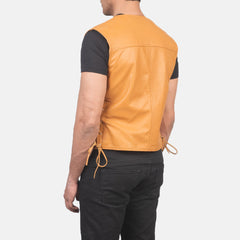 Alex Tan Brown Leather Vest for men