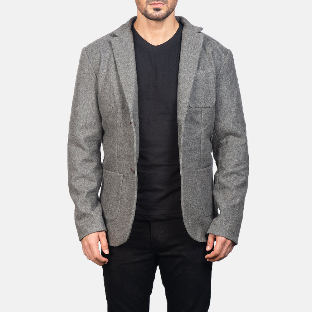 Borges Grey Wool Blazer for men Coat