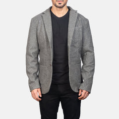 Borges Grey Wool Blazer for men Coat