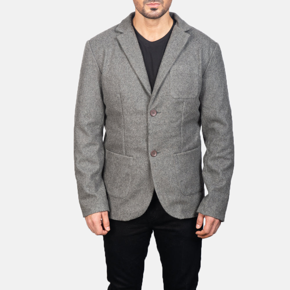 Borges Grey Wool Blazer for men Coat