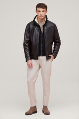 Genuine lamb leather jacket for men