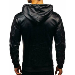James Biker Hooded Lambskin Leather Jacket