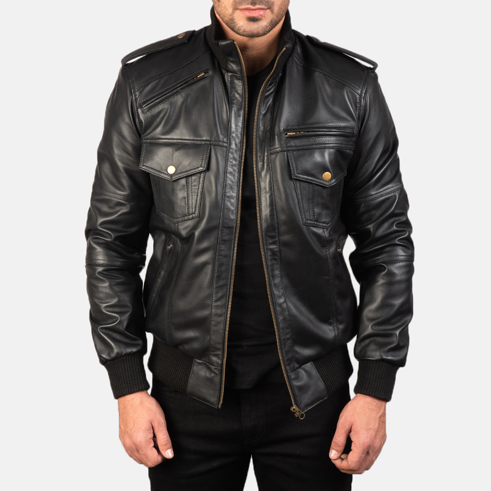 Jack Black real sheepskin  Leather Bomber Jacket